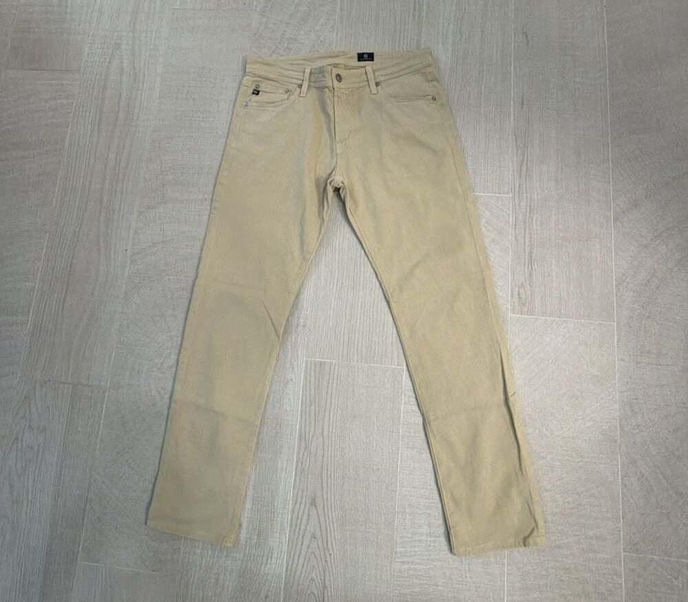 Adriano Goldschmied Men's Tan Slim Fit Cotton Blend Pants